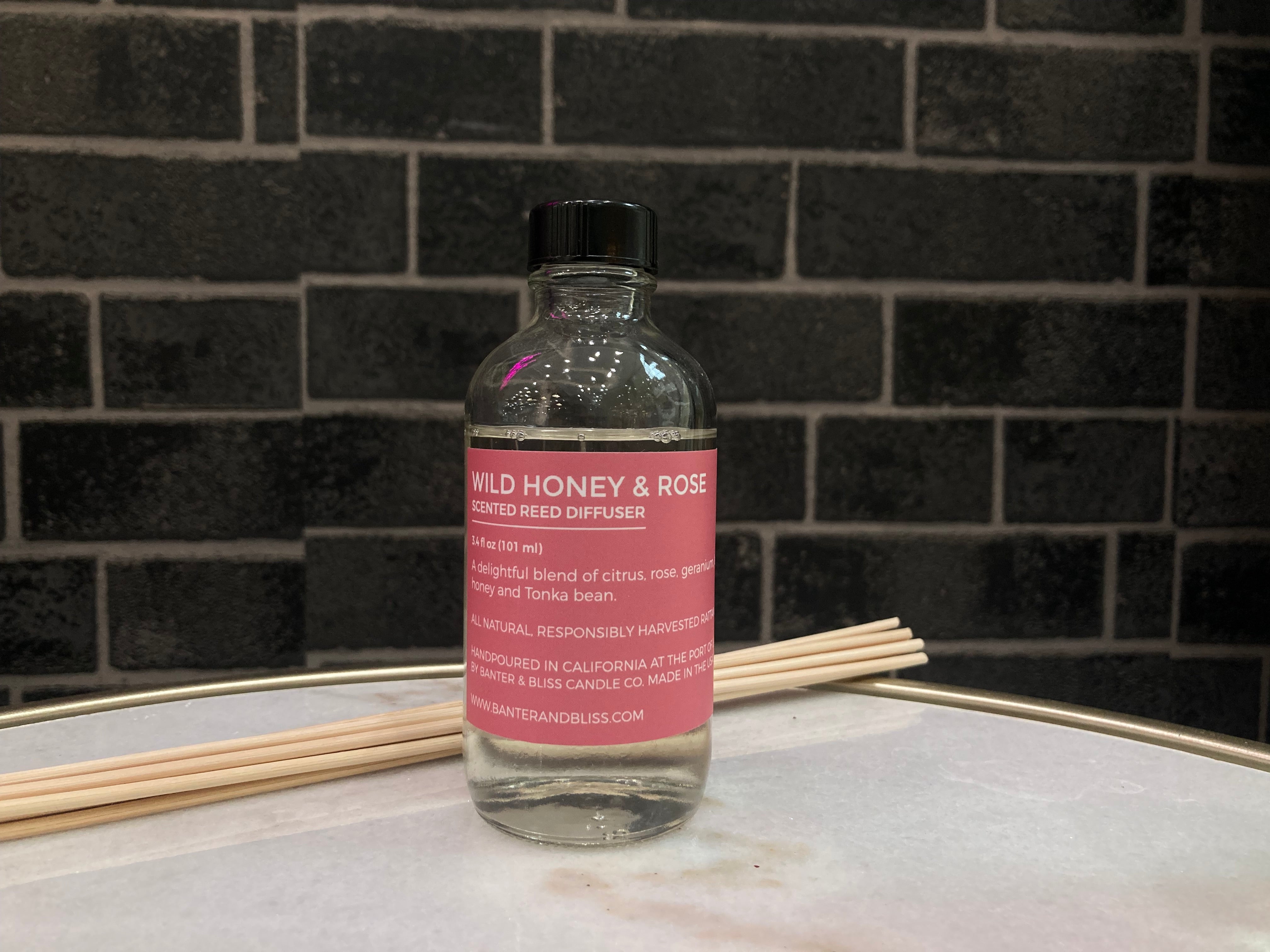 Wild Honey & Rose Scented Reed Diffuser (3.5 fl. oz. | 104 mL)