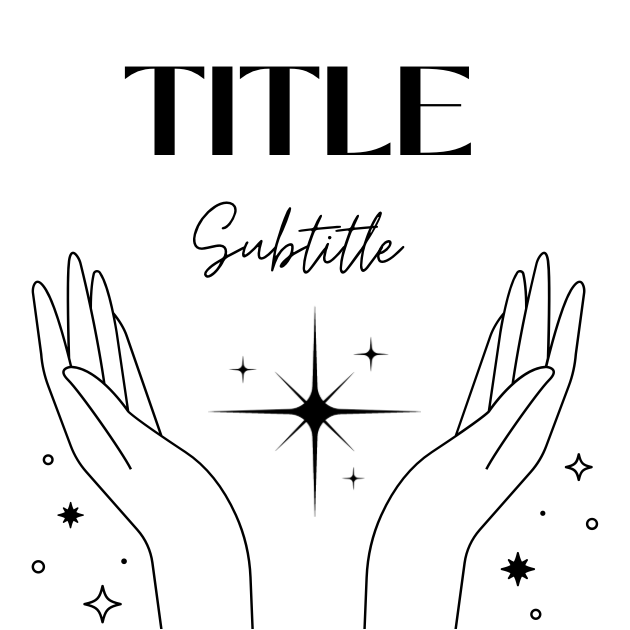 GF12 label template with celestial design and hands.
