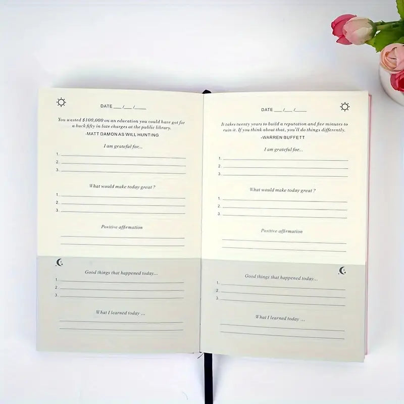 Gratitude Journal for More Happiness, Positivity, Affirmation, Productivity, Mindfulness & Self Care Book Interior