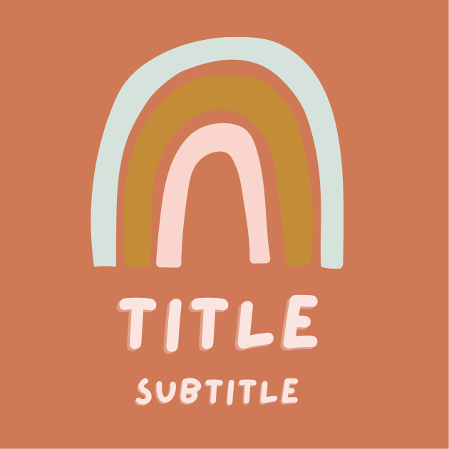 S11 label template with retro rainbow.