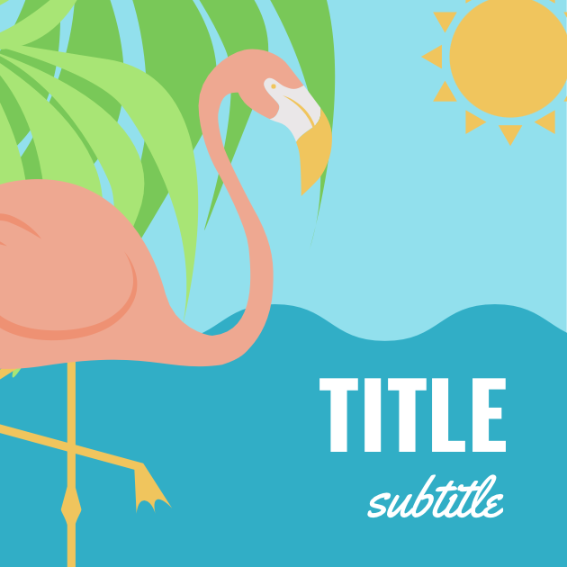 S17 label template with sun and flamingo.