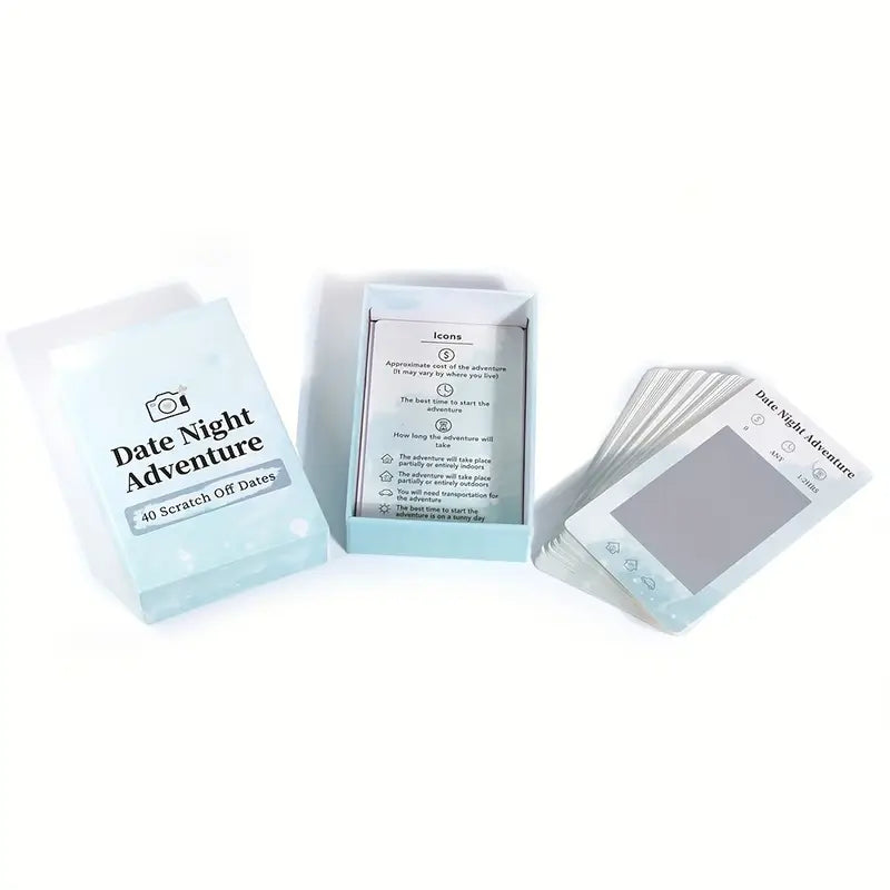 40 Romantic Scratch-Off Date Night Card Games with Keepsake Photo Album Book