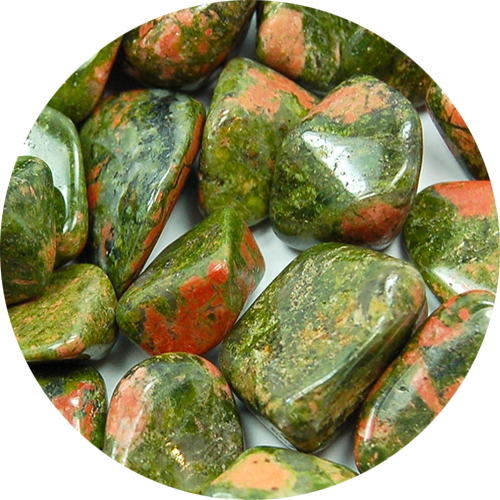 Picture of Unakite Tumbled Gemstones