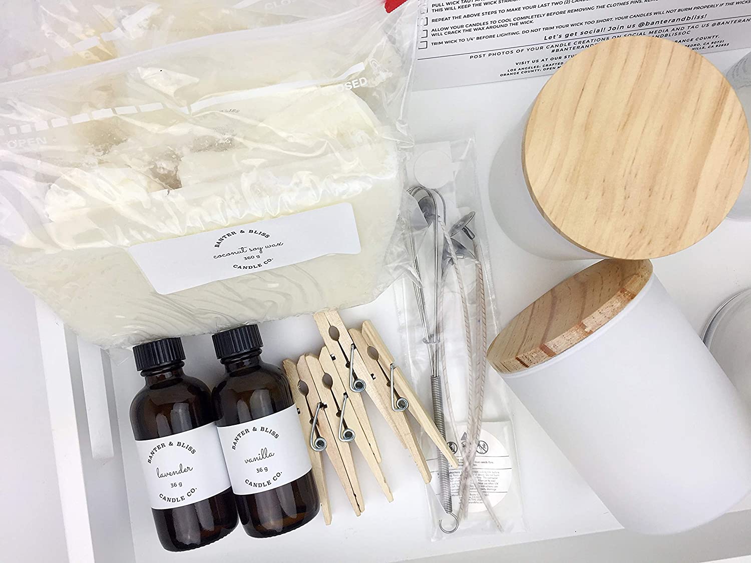 Minimal & Modern DIY Coconut Soy Candlemaking Kit. Makes Four 7 oz. Candles. Make More Kit (32 pieces)