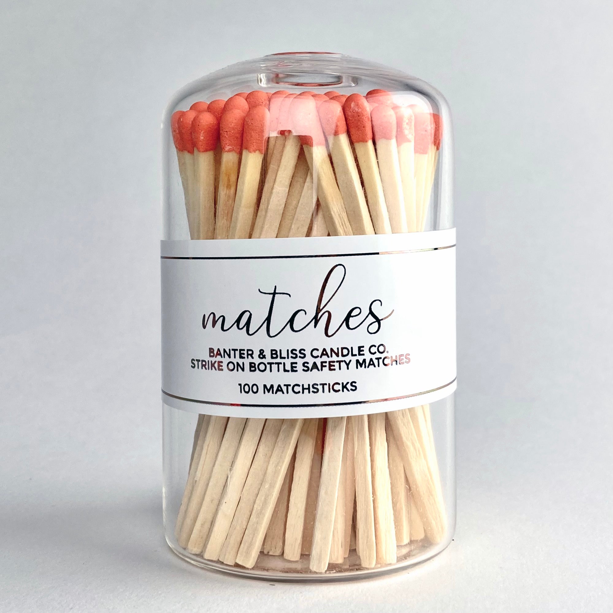 Banter & Bliss Modern Matchstick Bottle with Orange Matches