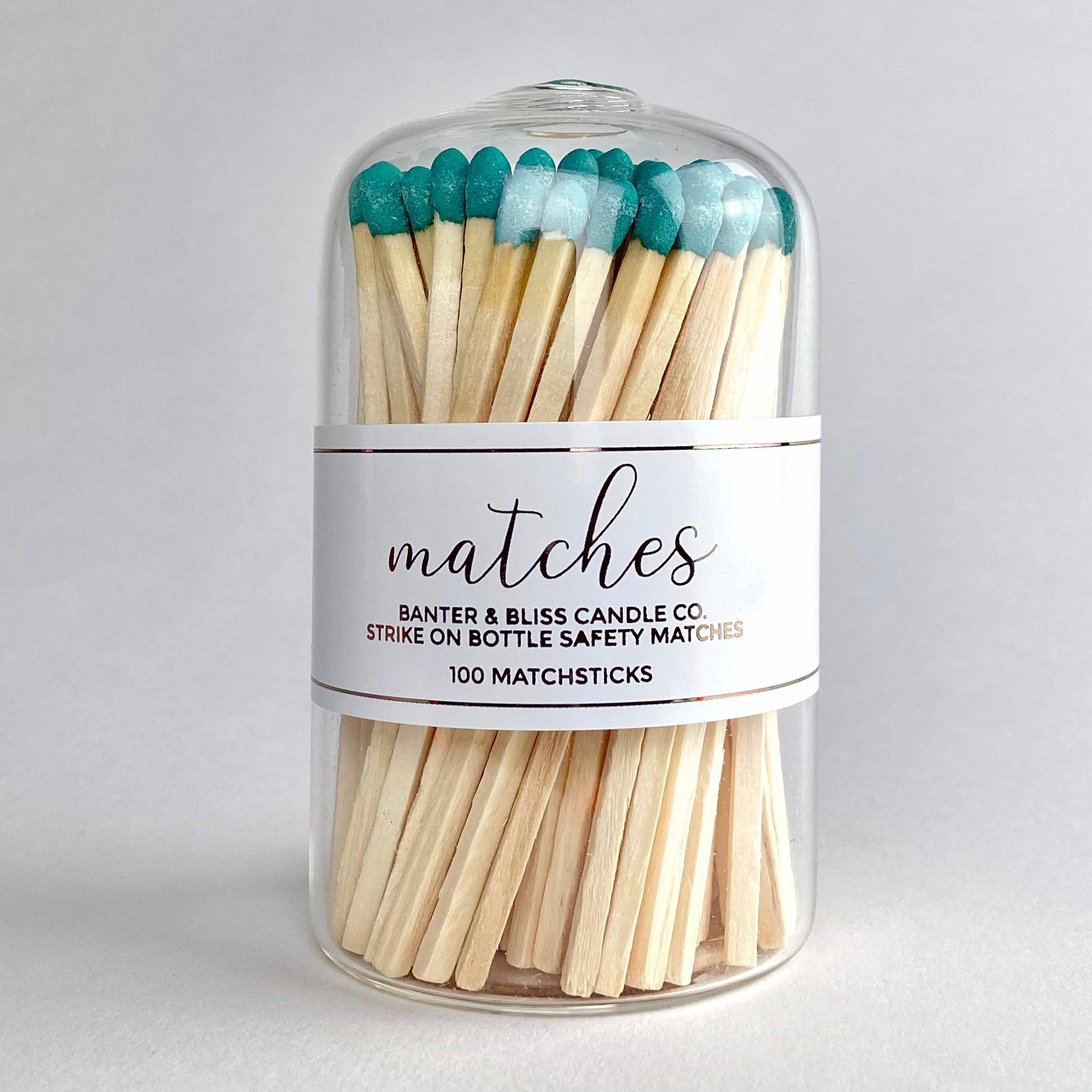 Banter & Bliss Modern Matchstick Bottle with Green Matches