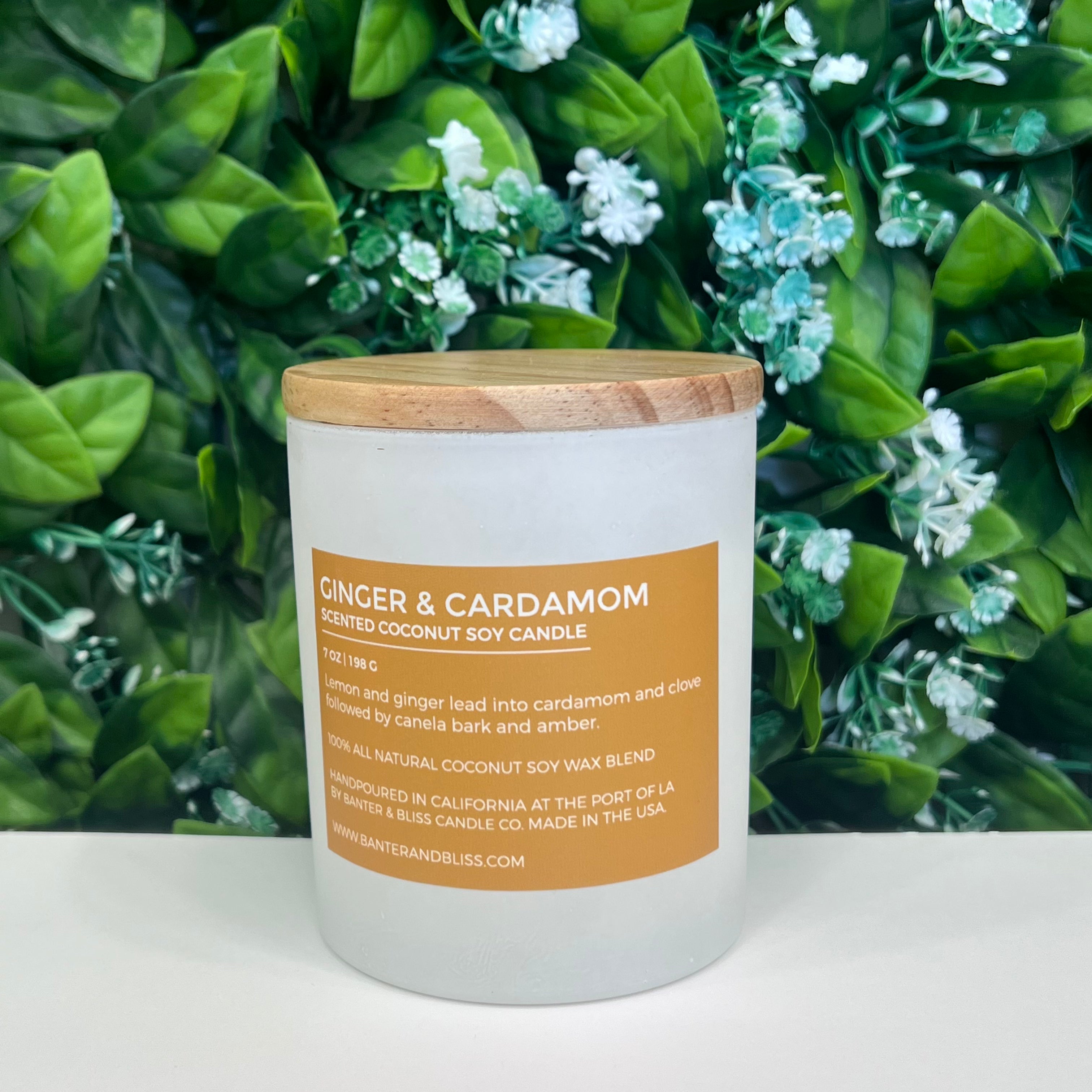 Ginger & Cardamom. 7 oz. Scented Coconut Soy Candle.