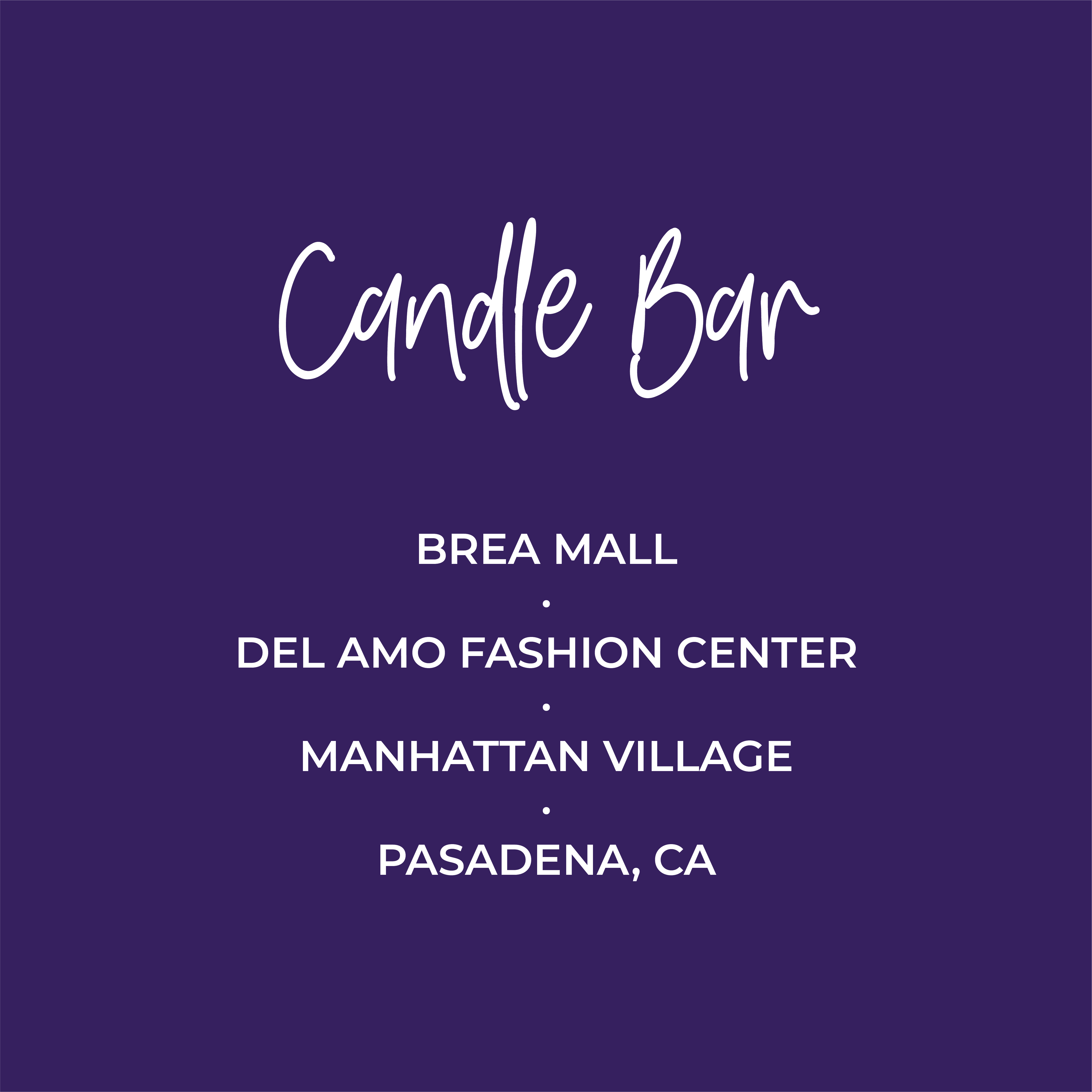Candle Bar Location List