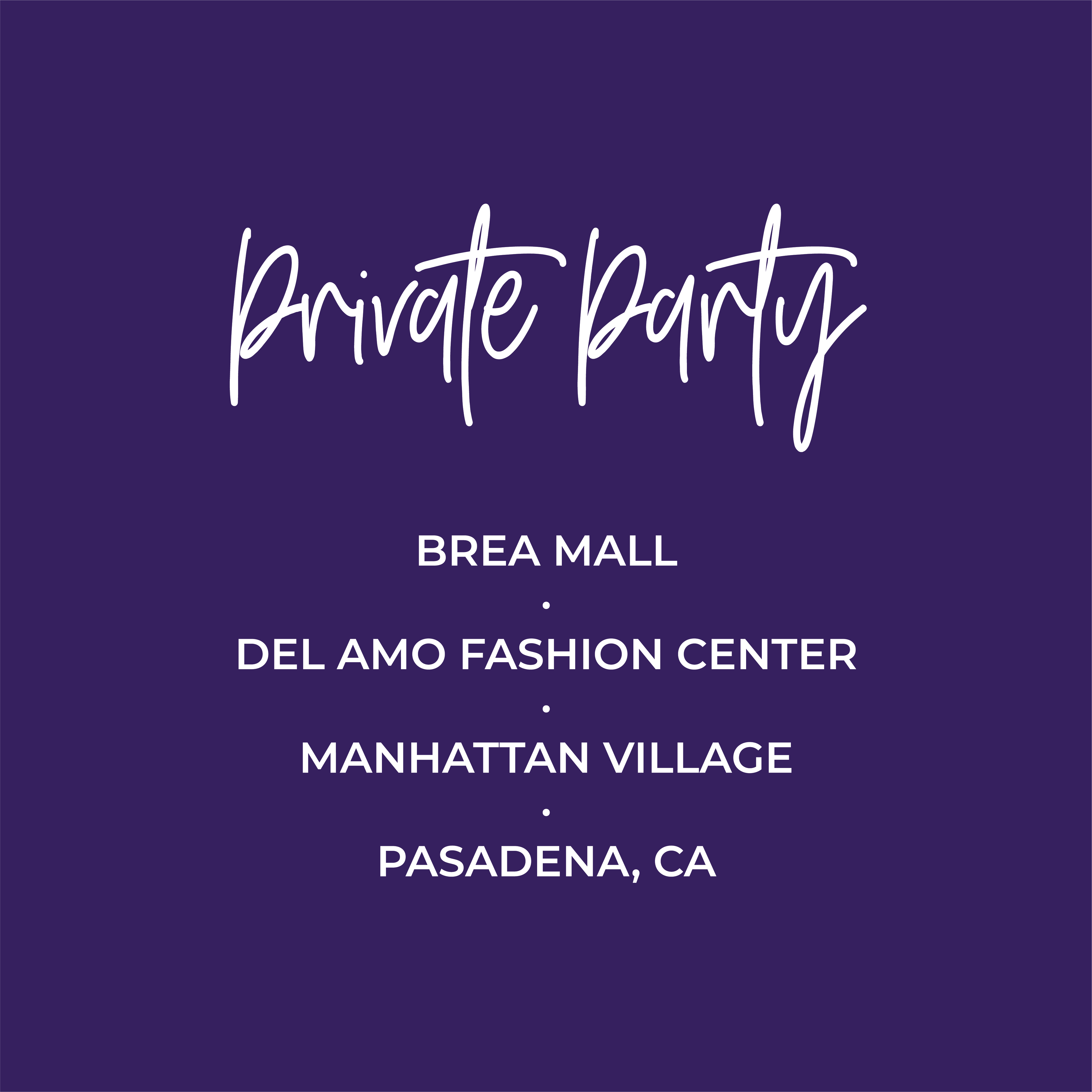 Private Party Location List