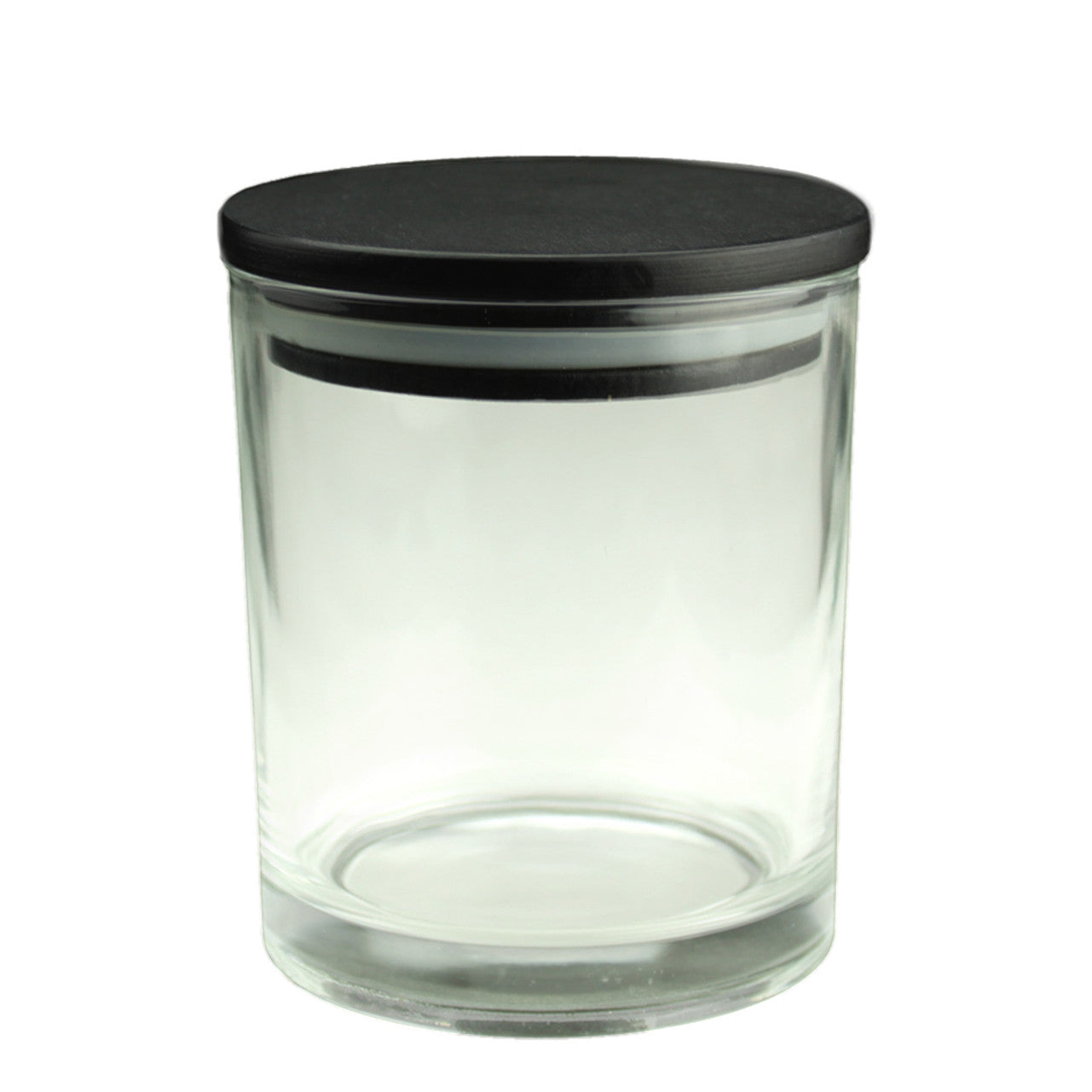 7 oz. clear upgrade vessel with black wood lid