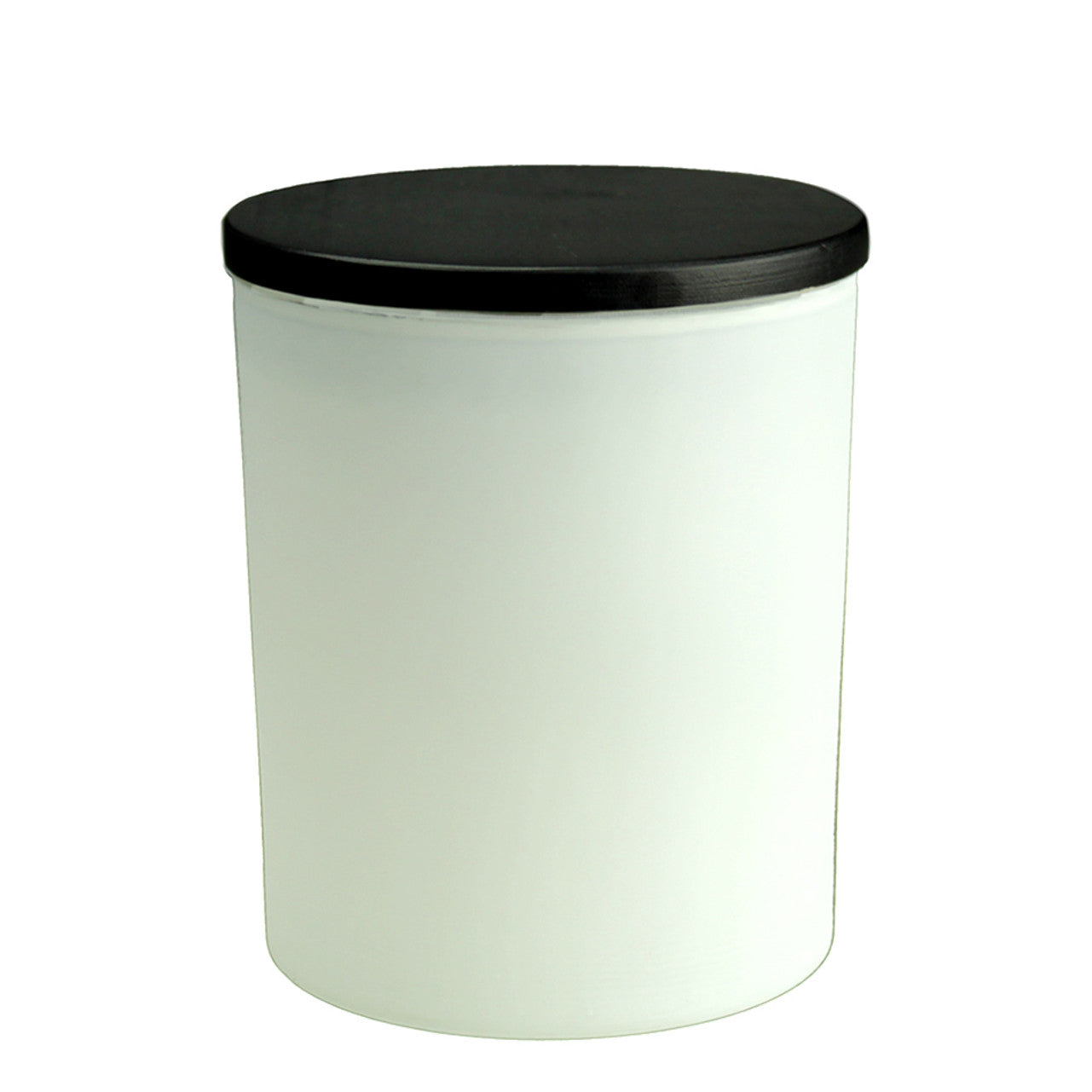 7 oz. matte white upgrade jar with black wood lid