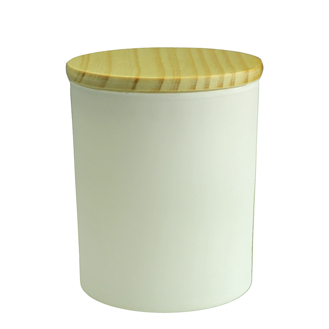 7 oz. matte white upgrade jar with natural wood lid