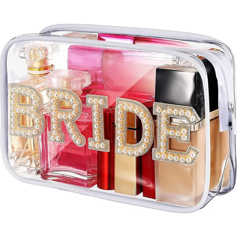 Clear "Bride" Large Cosmetic & Toiletry Bag