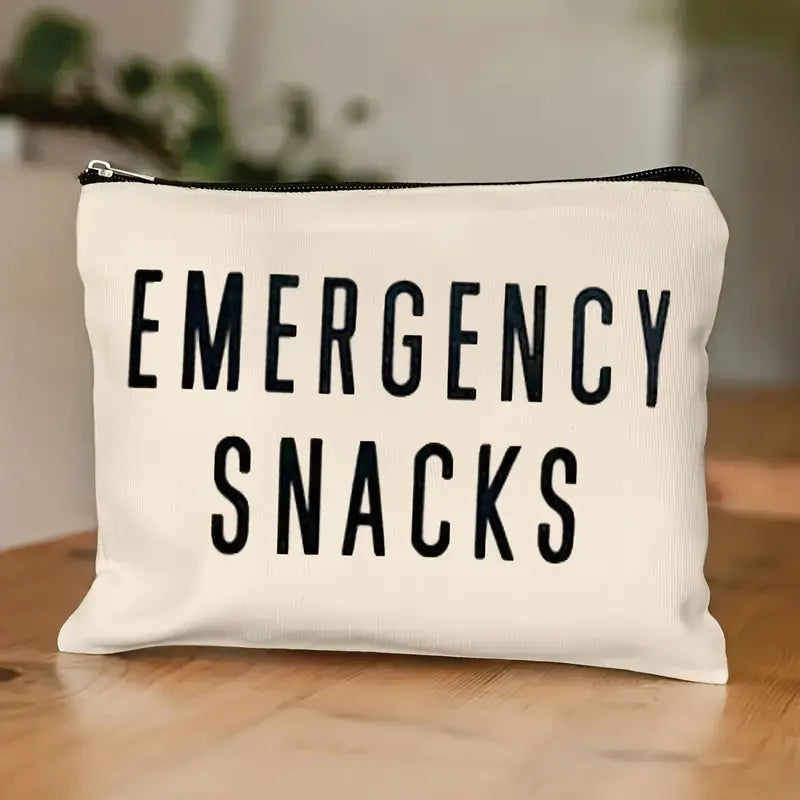 "Emergency Snacks" Makeup Bag & Toiletry Travel Pouch