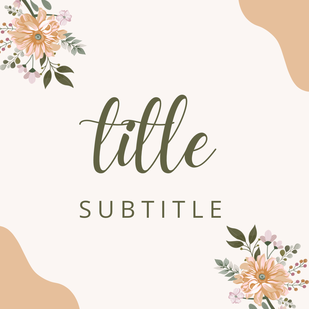 Ms label template with nude colors and floral elements.
