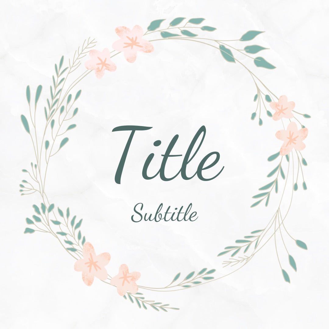 M6 label template with green script and pastel pink floral elements.
