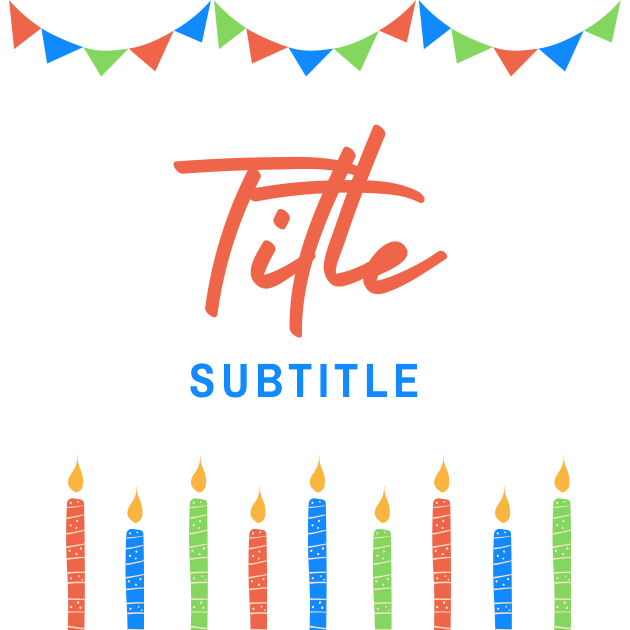 S14 label template with script and birthday candles.