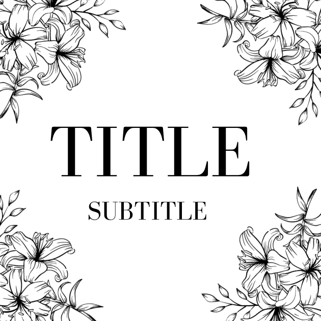 S19 label template with black and white design with floral elements.