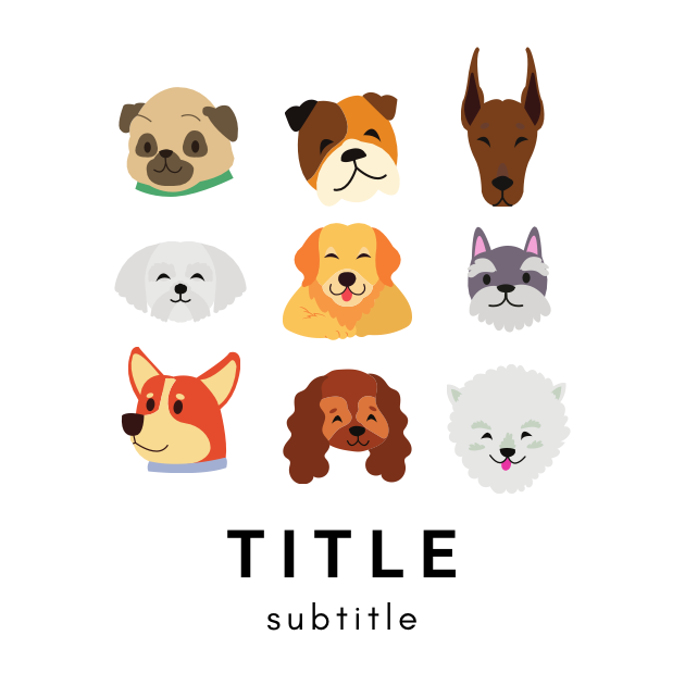 S9 label template with smiling dogs.