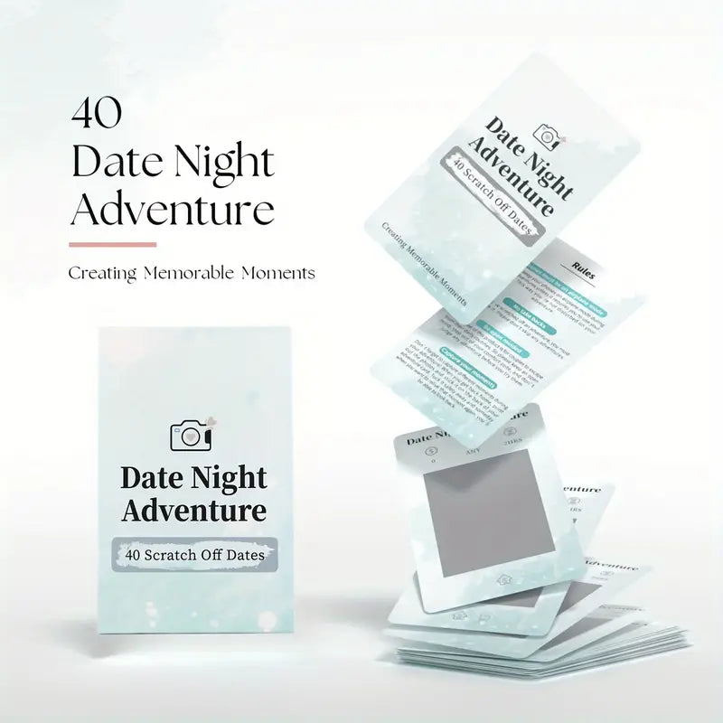 40 Romantic Scratch-Off Date Night Card Games with Keepsake Photo Album Book