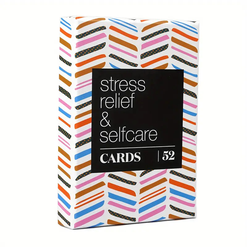 52-Card Stress Less & Self Care Card Deck - Mindfulness & Meditation Exercises for Anxiety Relief & Relaxation