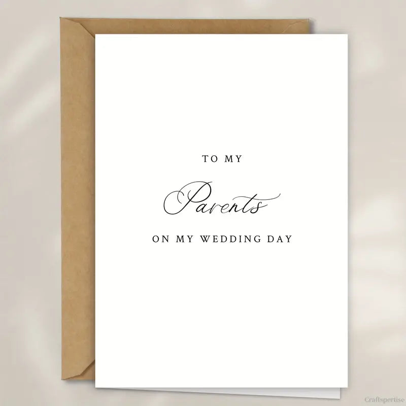 To My Parents on My Wedding Day Card