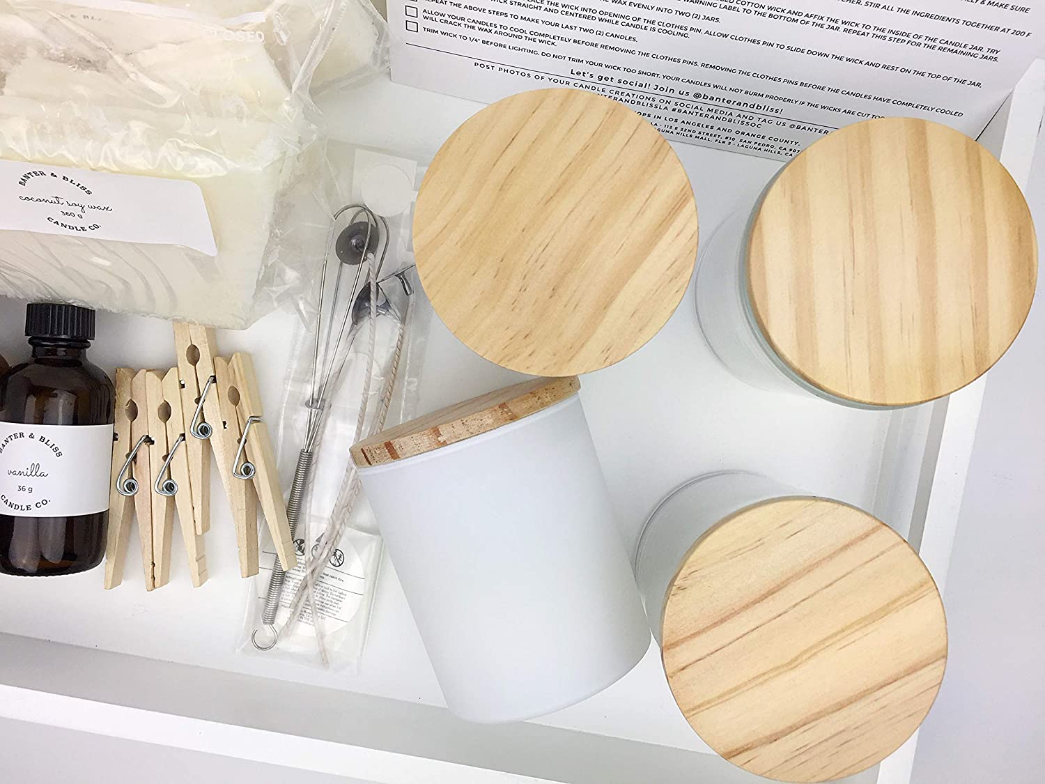 Minimal & Modern DIY Coconut Soy Candlemaking Kit. Makes Four 7 oz. Candles. Make More Kit (32 pieces)