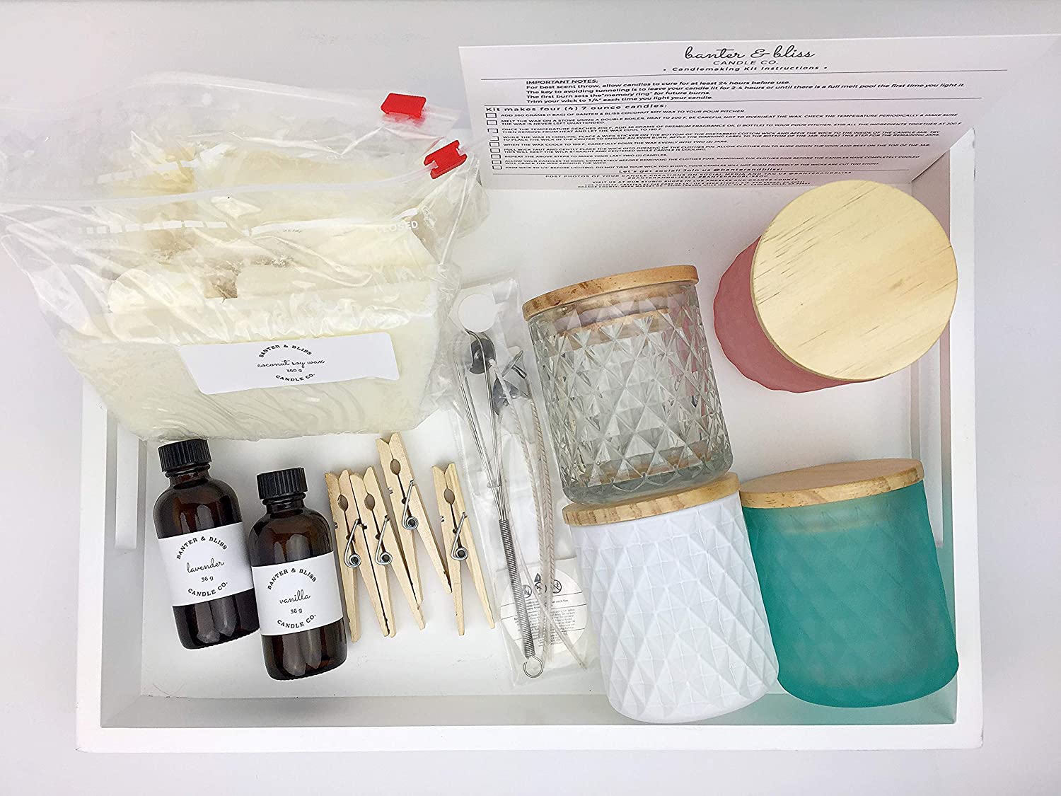 Luxe & Lavish DIY Coconut Soy Candlemaking Kit. Makes Four 5.65 oz. Candles. Make More Kit (32 pieces)