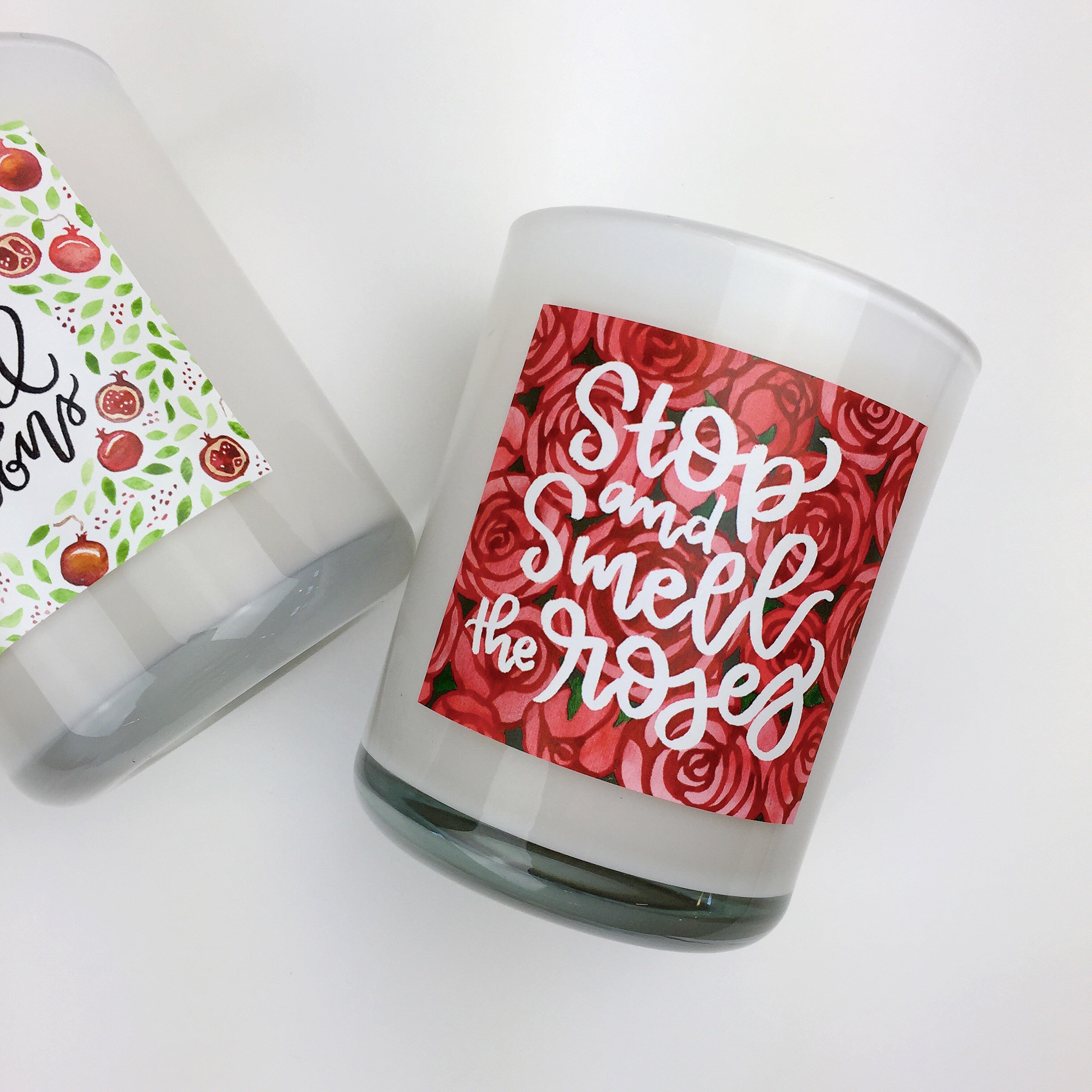 STOP AND SMELL THE ROSES. Fresh Cut Roses Coconut Soy Blend Candle.