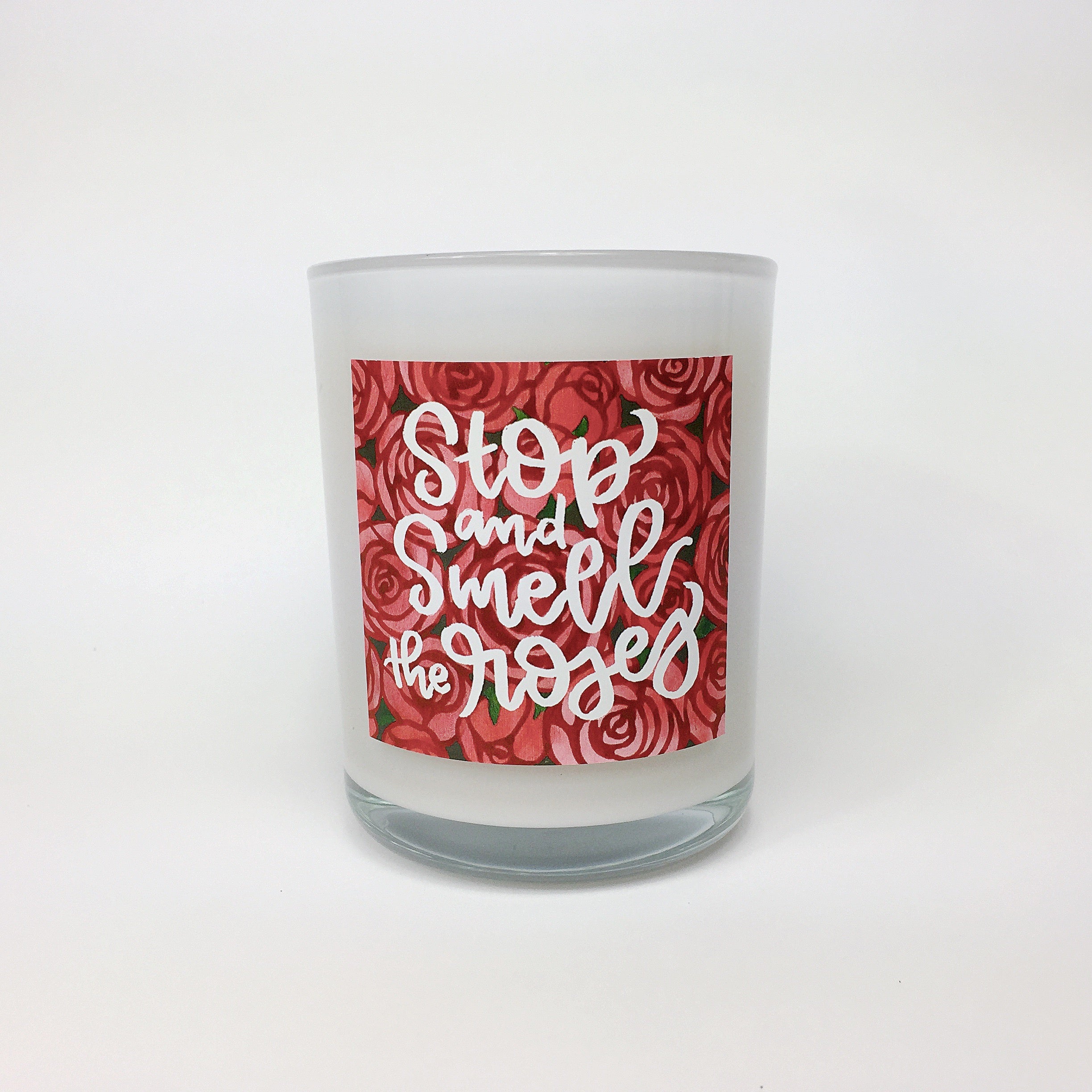 STOP AND SMELL THE ROSES. Fresh Cut Roses Coconut Soy Blend Candle.