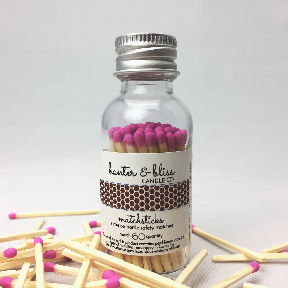 Match Bottle with Striker · 60 Pink Safety Matches