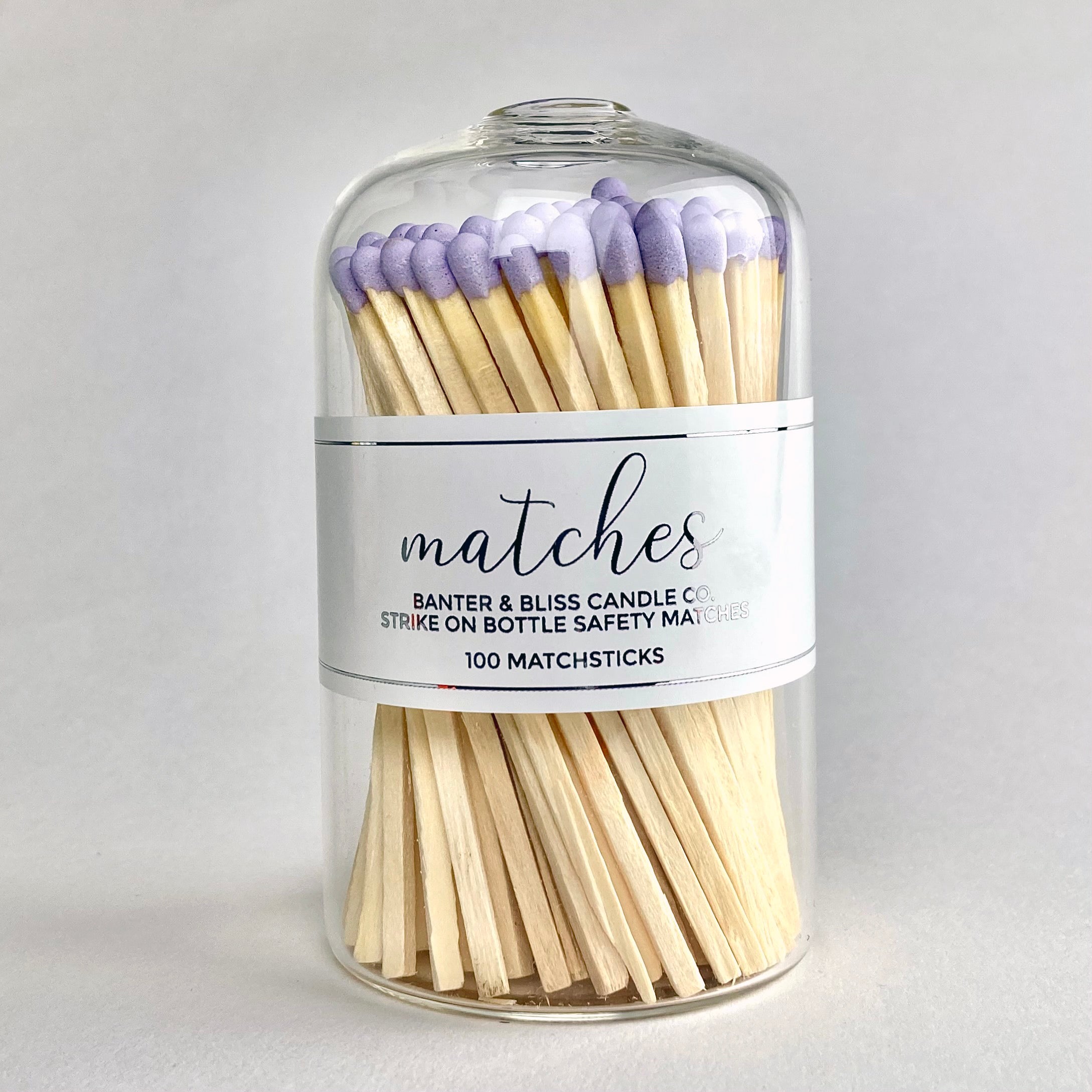 Banter & Bliss Modern Matchstick Bottle with Lavender Matches