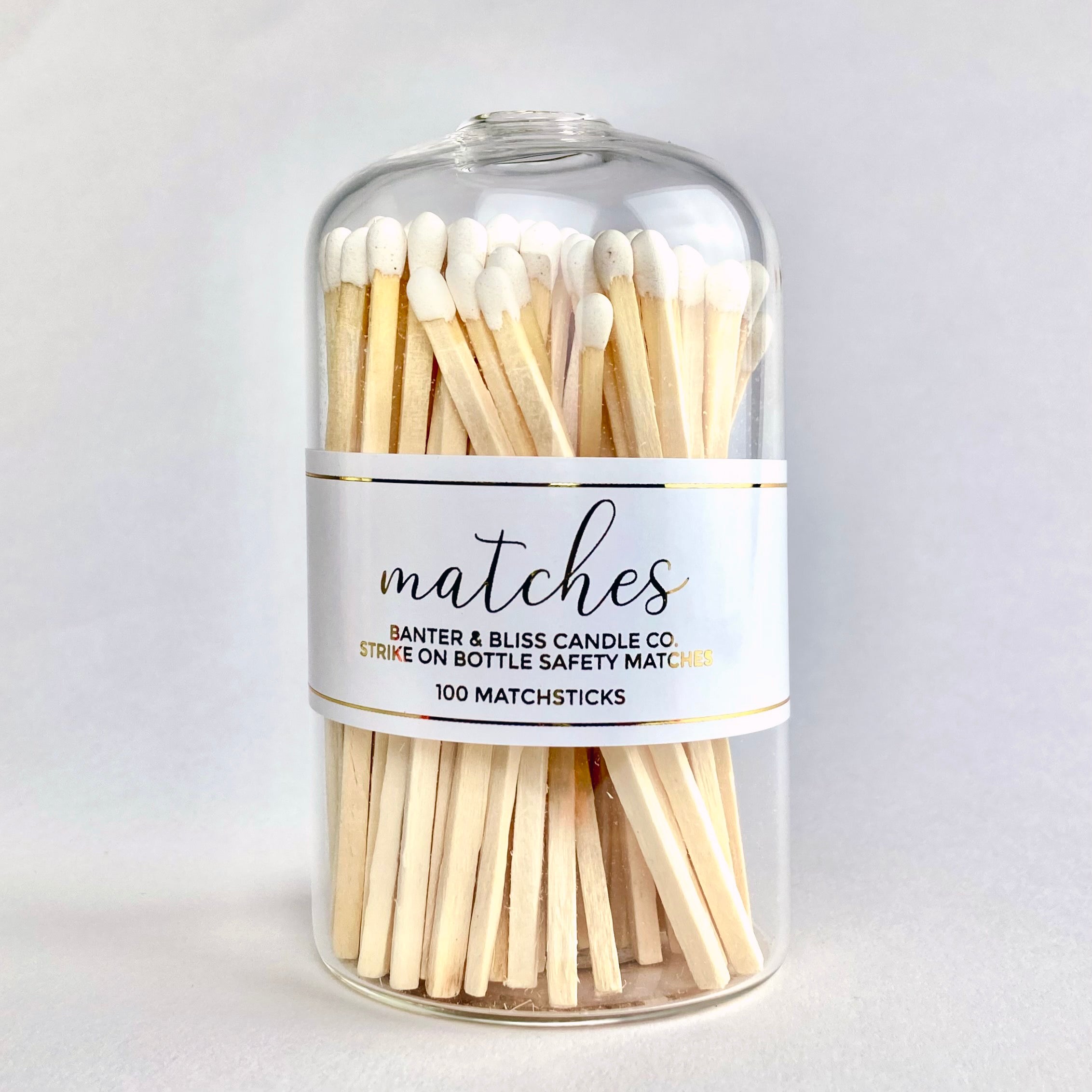 Banter & Bliss Modern Matchstick Bottle with White Matches