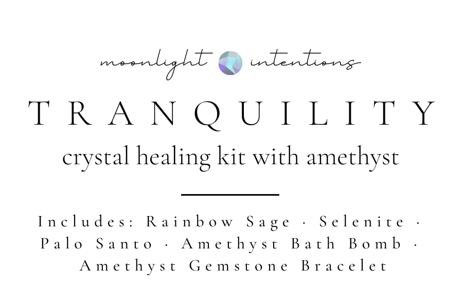 Gift Box. Tranquility Crystal Healing Kit with Amethyst.