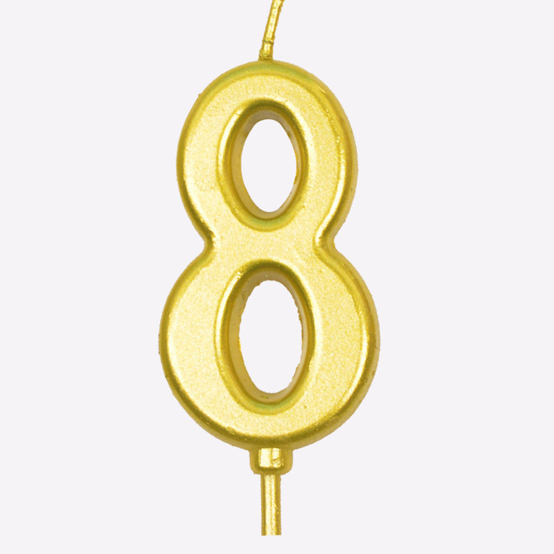 Gold Number Birthday Candles
