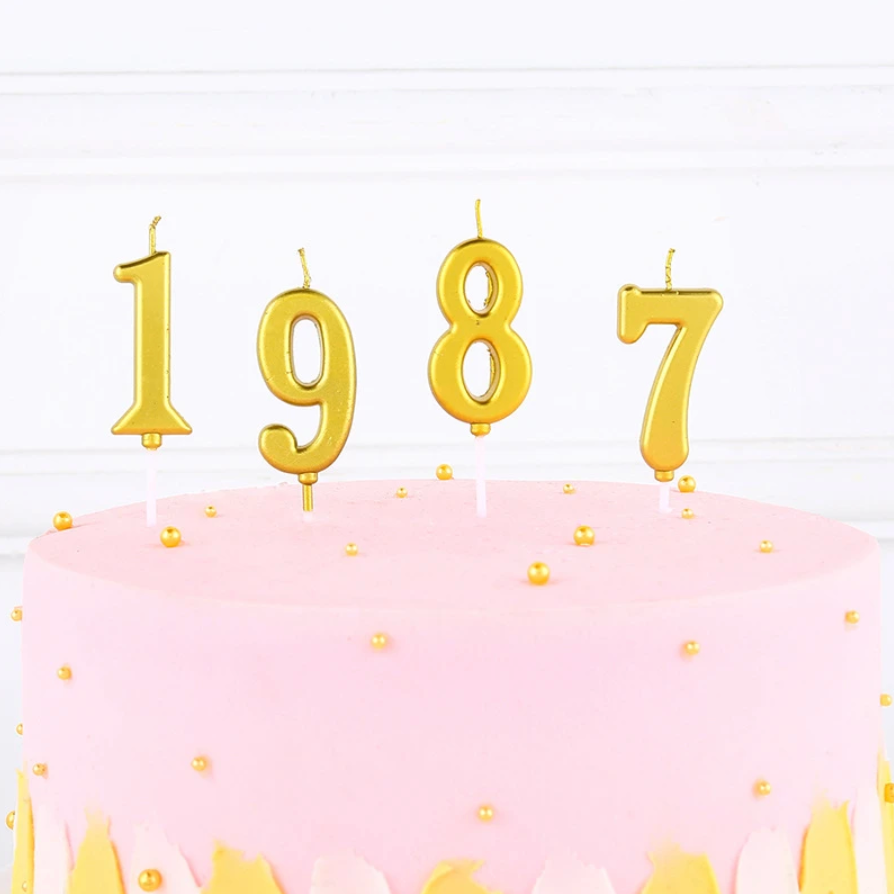 Gold Number Birthday Candles