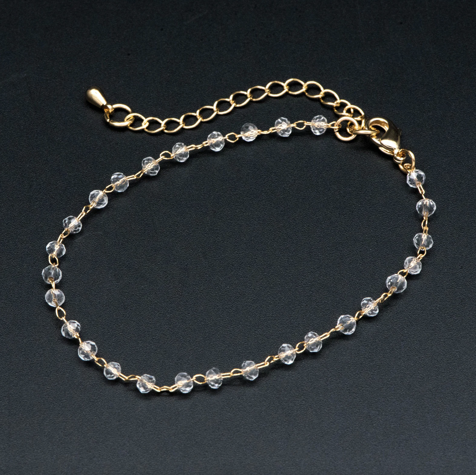 Crystal Bead Chain Bracelet.