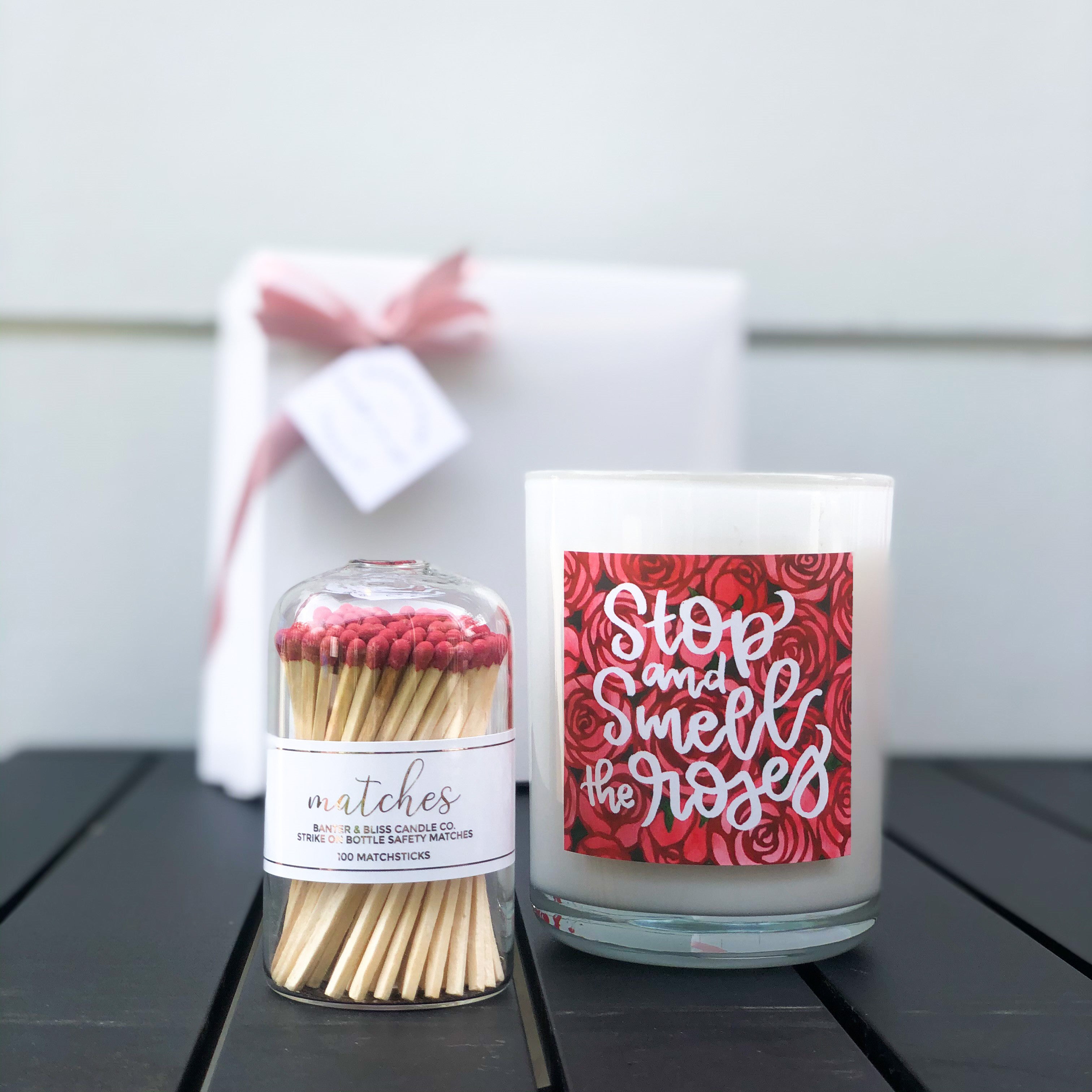 Modern Matchstick Bottle with Striker · 100 Long Red Safety Matches